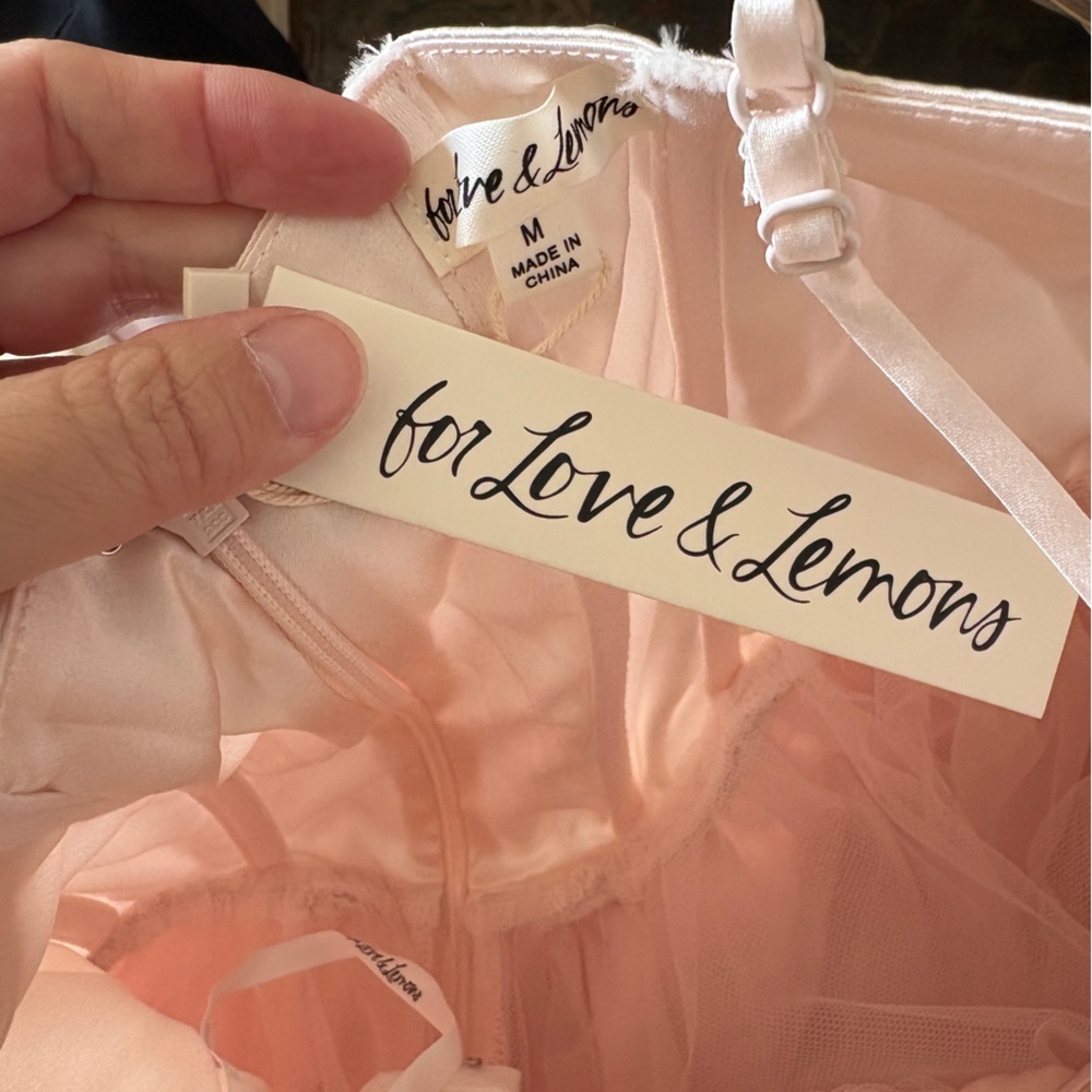 $769 NWT For Love & Lemons “Nara” Pink Tulle Dress Gown Wedding Sz Medium - Picture 8 of 15